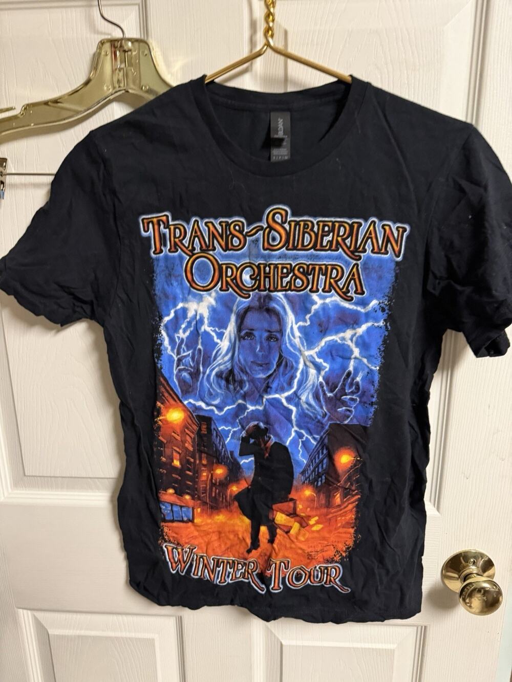 Trans-Siberian Orchestra Winter Tour Shirt Black T Shirt Double Sided Xs 34w